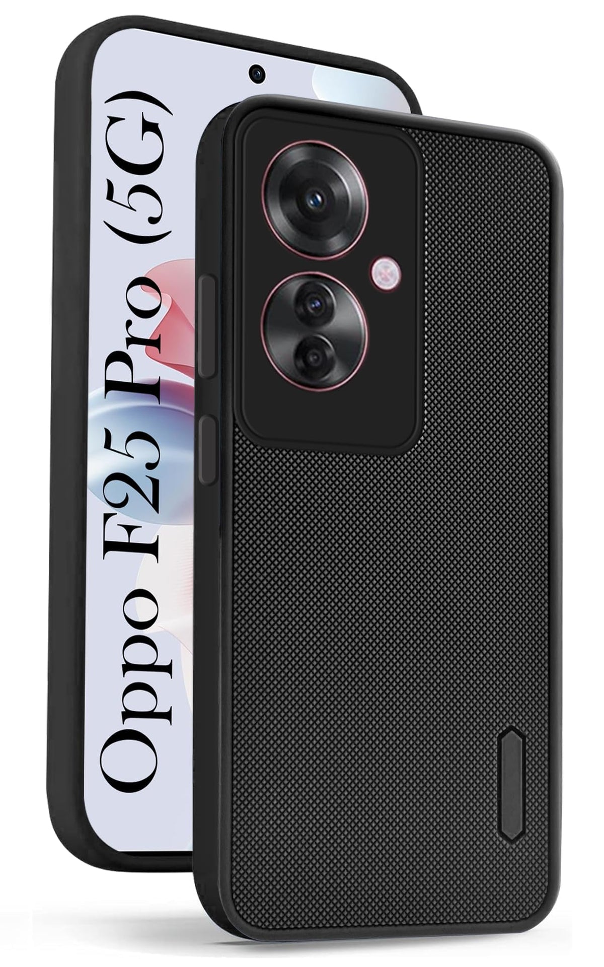 For Oppo F25 Pro 5G Back Cover Case Rubberised (Textured Grip Design| Micro-Fiber Cloth Inside | Slim and Light Weight | Soft Touch and Feel)