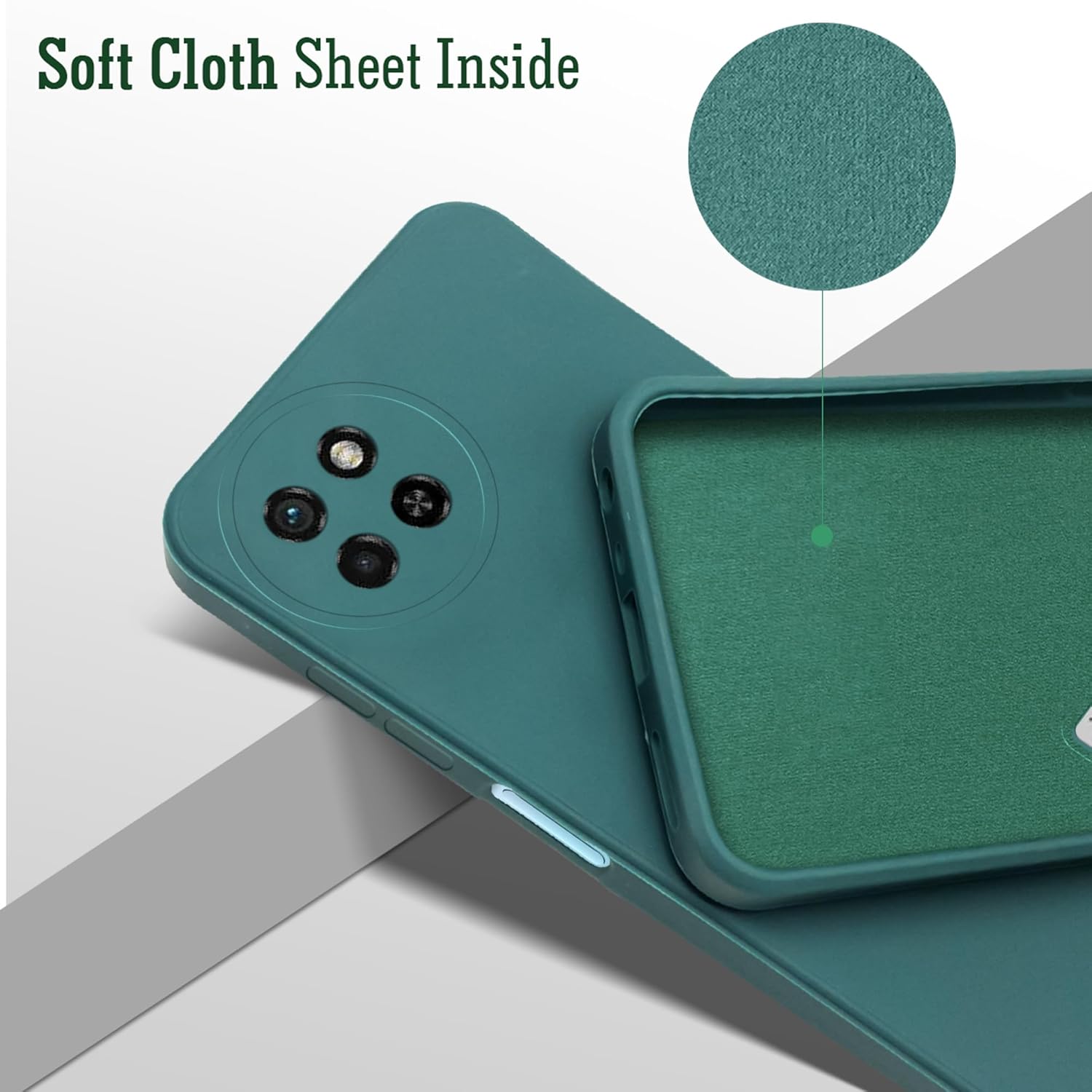 For Itel S23 Back Cover Case (Matte Finish Silicone with Inside Fiber Cloth)