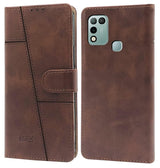 For Infinix Smart 5 Flip Cover Case ( Stitched Leather with Magnetic Closure)
