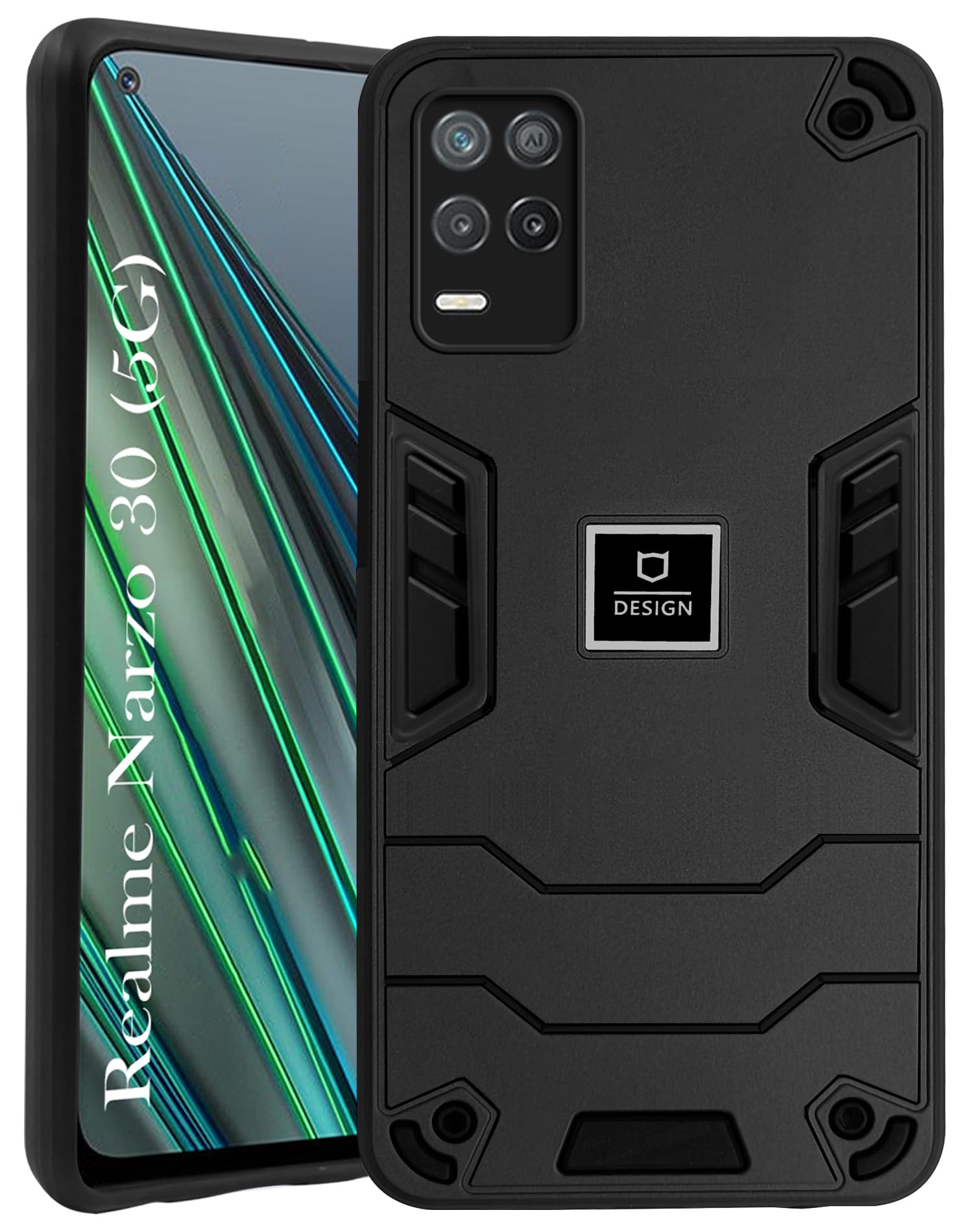 For Realme Narzo 30 5G Back Cover Case (Lightweight Hybrid Shockproof Polycarbonate)
