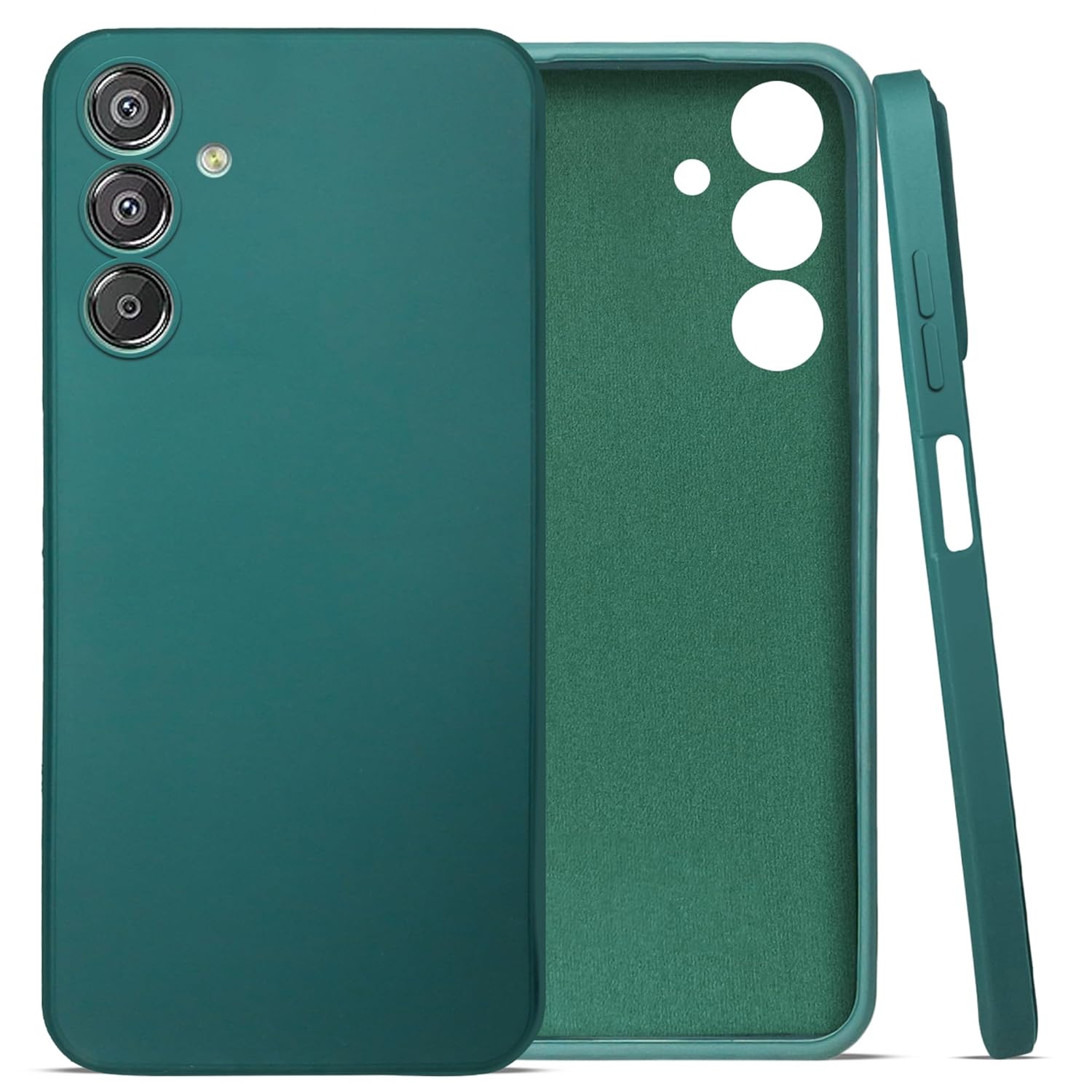 For Samsung Galaxy M15 5G Back Cover Case (Matte Finish Silicone with Inside Fiber Cloth)