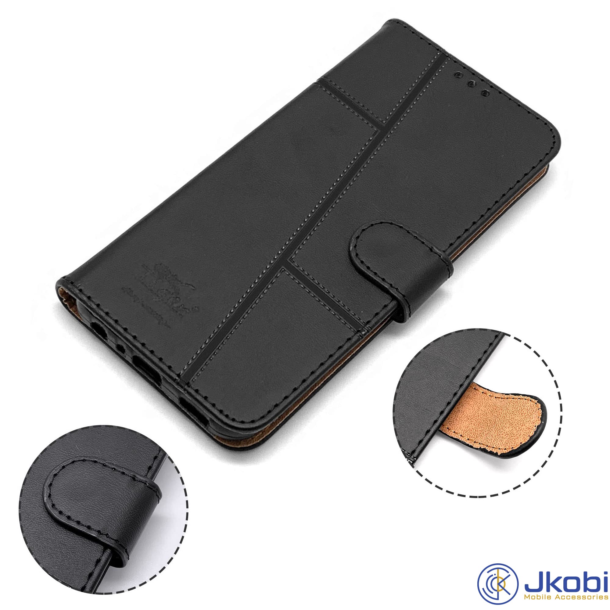 For Tecno POP 7 Pro Flip Cover Case (Stitched Leather with Magnetic Closure)