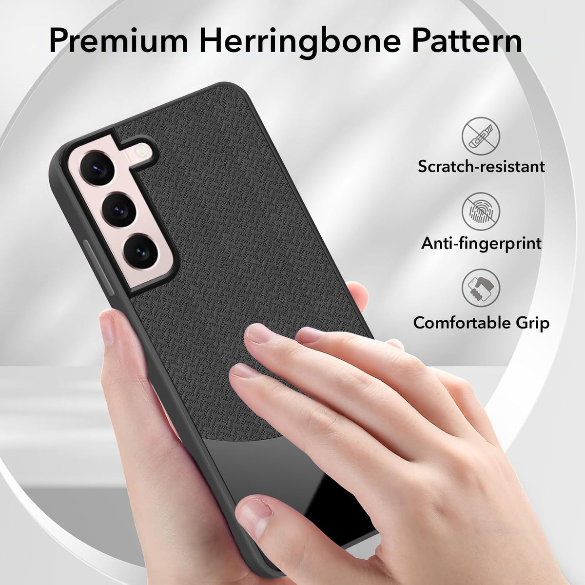 For Samsung Galaxy S22 Back Cover Case (Elegant PU Leather Finish | Premium Minimalist Professional | Camera Protection Bump)