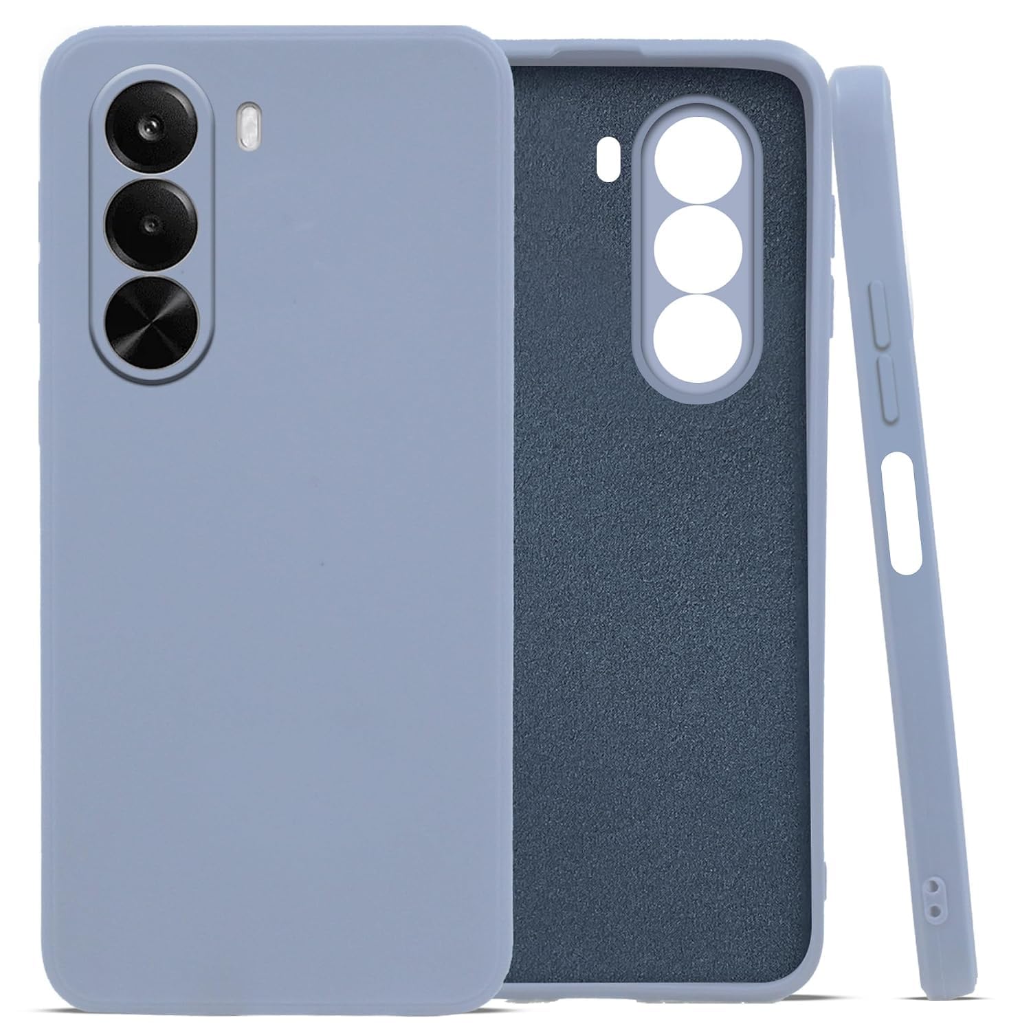 For OnePlus Nord CE 6 Lite Back Cover Case (Matte Finish Silicone with Inside Fiber cloth)