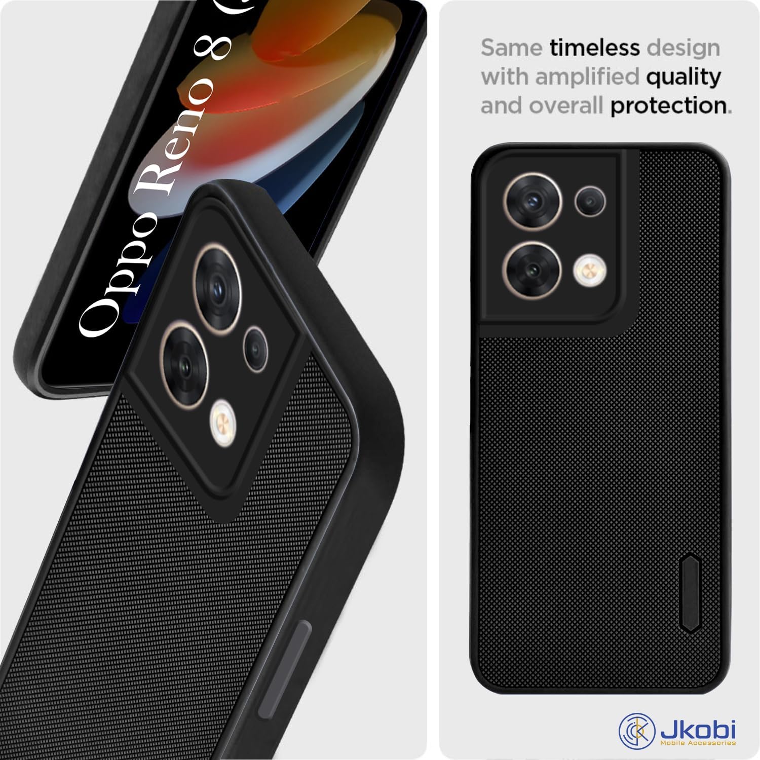 For Oppo Reno 8 5G Back Case Cover (Textured Grip Design | Slim and Light Weight)