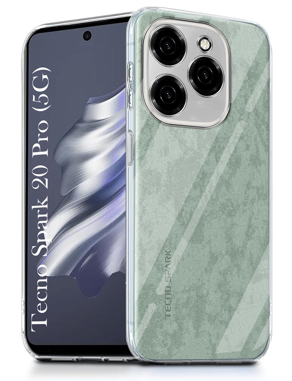 For Tecno Spark 20 Pro Back Cover (Silicone Clear Shockproof Case with Camera Protection | Soft and Flexible | Transparent)
