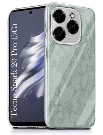 For Tecno Spark 20 Pro Back Cover (Silicone Clear Shockproof Case with Camera Protection | Soft and Flexible | Transparent)