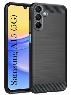 For Samsung Galaxy A15 5G Back Cover Case (Hybrid Armor Case | Carbon Fiber Shockproof | Soft and Flexible)