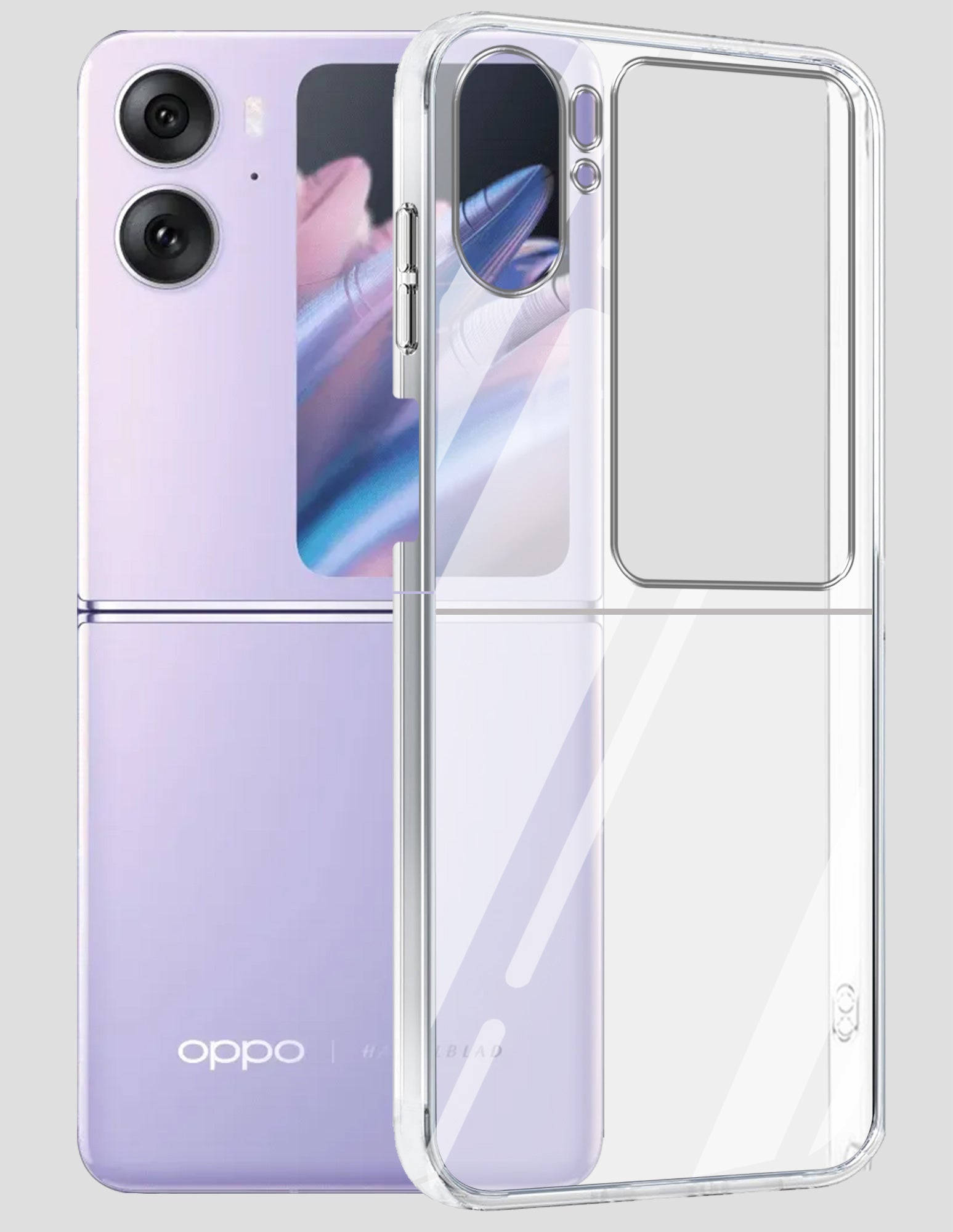 For Oppo Find N2 Flip Back Cover Case (Hard Anti Yellow Clear Case | Sleek Hard Crystal Clear | Drop & Camera Protection | Shockproof Polycarbonate)