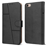 For Vivo Y71 Flip Case Cover (Stitched Leather Finish | Magnetic Closure | Inner TPU | Foldable Stand | Wallet Card Slots)