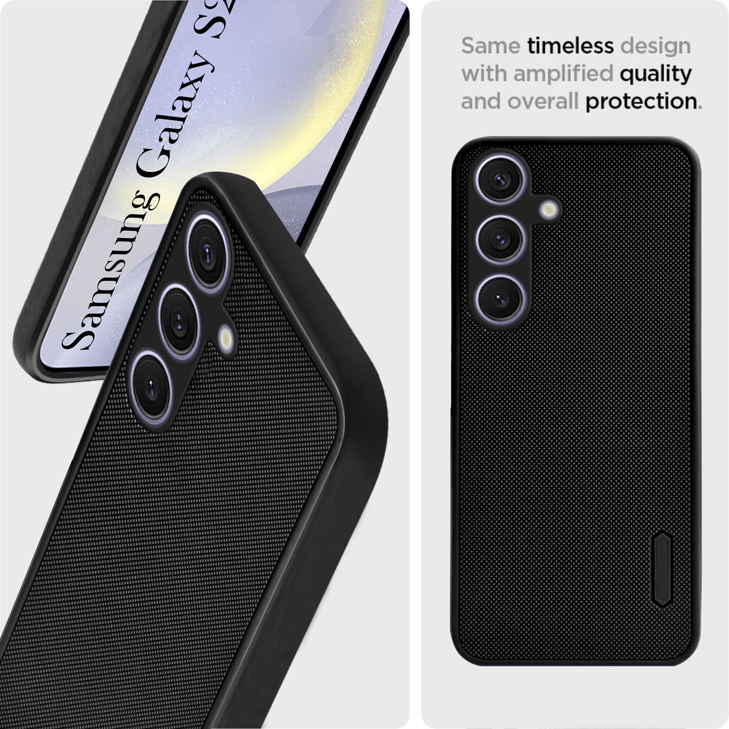 For Samsung Galaxy S24 Plus Back Cover Case (Textured Grip Design | Micro-Fiber Cloth Inside | Slim and Light Weight | Soft Touch and Feel | Black)
