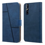 For Vivo V15 Pro Flip Cover Case (Stitched Leather Finish | Magnetic Closure | Inner TPU | Foldable Stand | Wallet Card Slots)