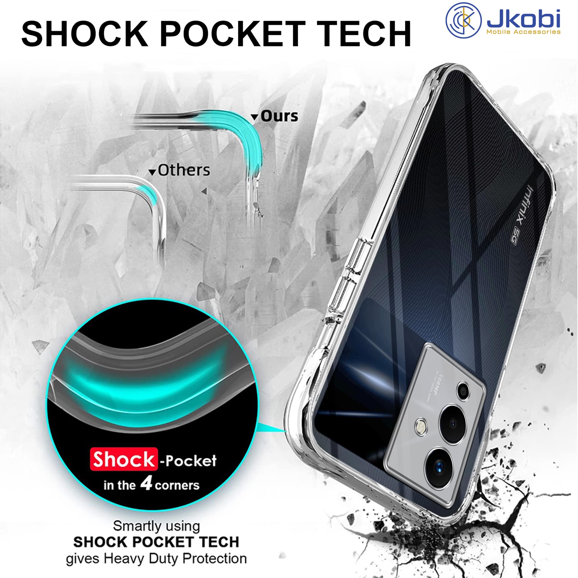 For Infinix Note 12 Pro 5G Back Cover (Silicone Clear Shockproof Case with Camera Protection | Soft and Flexible | Transparent)