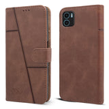 For Motorola Moto E32 Flip Cover Case (Stitched Leather with Magnetic Closure)