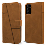 For Samsung Galaxy M23 5G Flip Cover Case (Stitched Leather with Magnetic Closure)