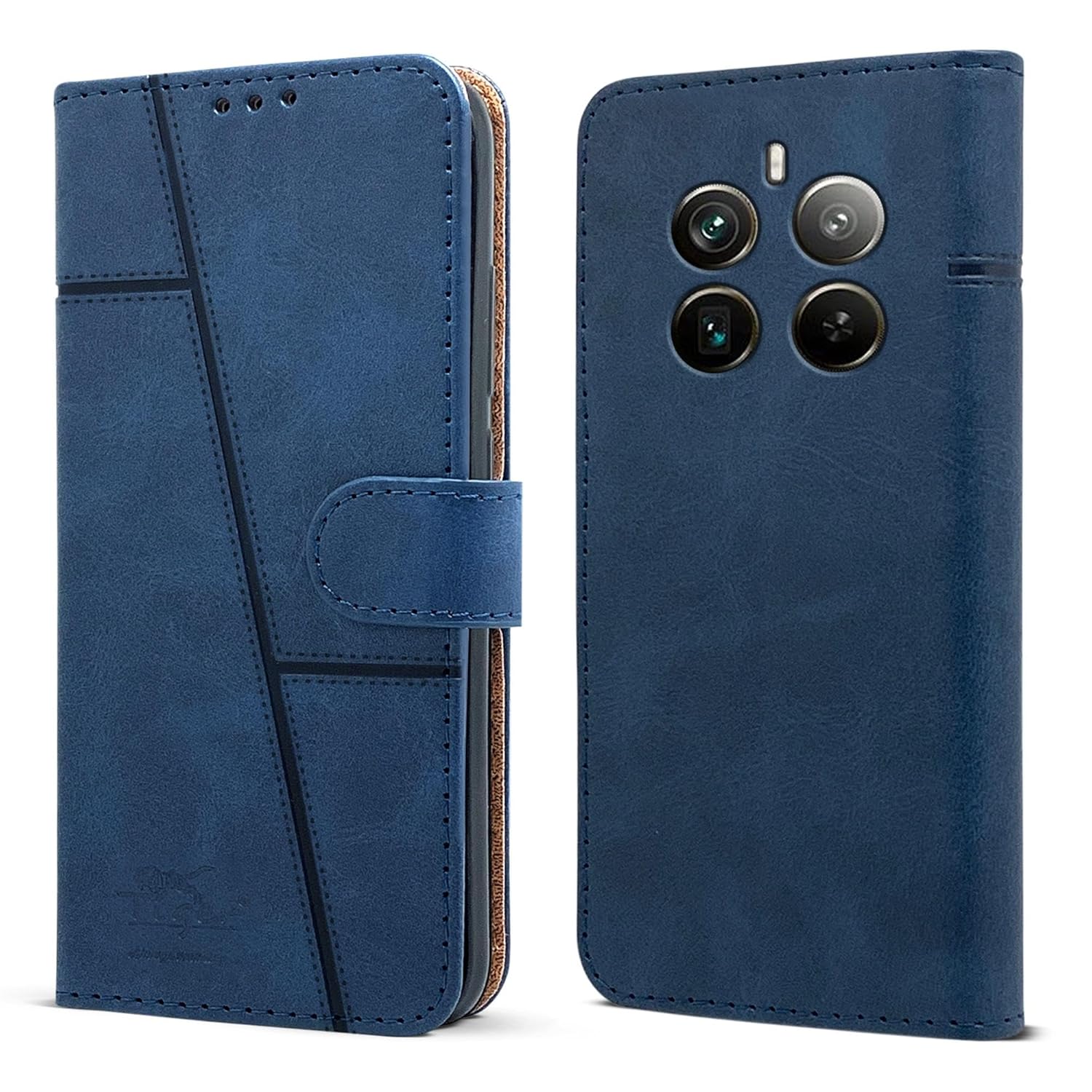 For Realme 12 Pro Plus | Realme 12 Pro Flip Cover Case (Stitched Leather with Magnetic Closure)