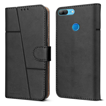For Huawei Honor 9 Lite Flip Cover Case ( Stitched Leather with Magnetic Closure)