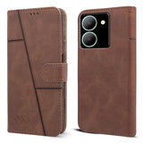 For Vivo Y36 Flip Cover Case (Stitched Leather with Magnetic Closure)