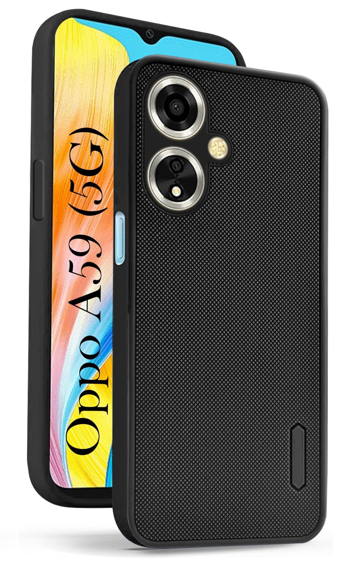 For Oppo A59 5G Back Cover Case Rubberised (Textured Grip Design| Micro-Fiber Cloth Inside | Slim and Light Weight | Soft Touch and Feel)
