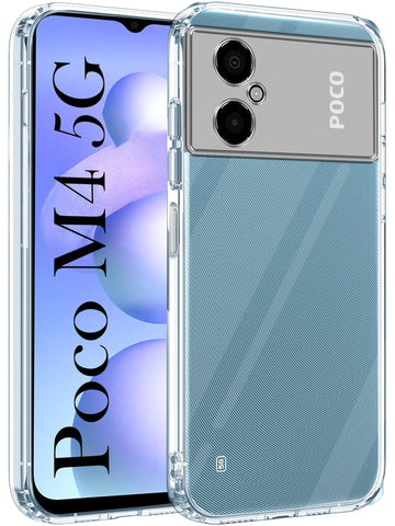 For Poco M4 5G Back Cover (Silicone Clear Shockproof Case with Camera Protection | Soft and Flexible)