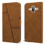 For Samsung Galaxy J7 Duo Flip Cover Case ( Stitched Leather with Magnetic Closure)