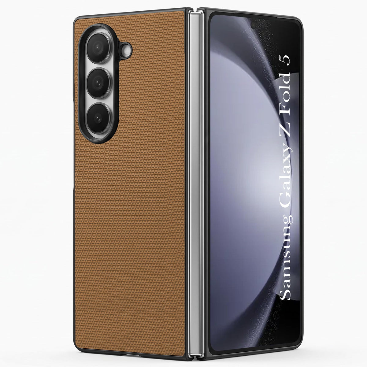 For Samsung Galaxy Z Fold 5 Premium Cover Case (Geometric Textured Hard PC | Soft Cloth Lining & Slim Shockproof Protection)