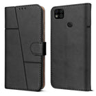 For Redmi 9C  Flip Cover Case (Stitched Leather with Magnetic Closure)