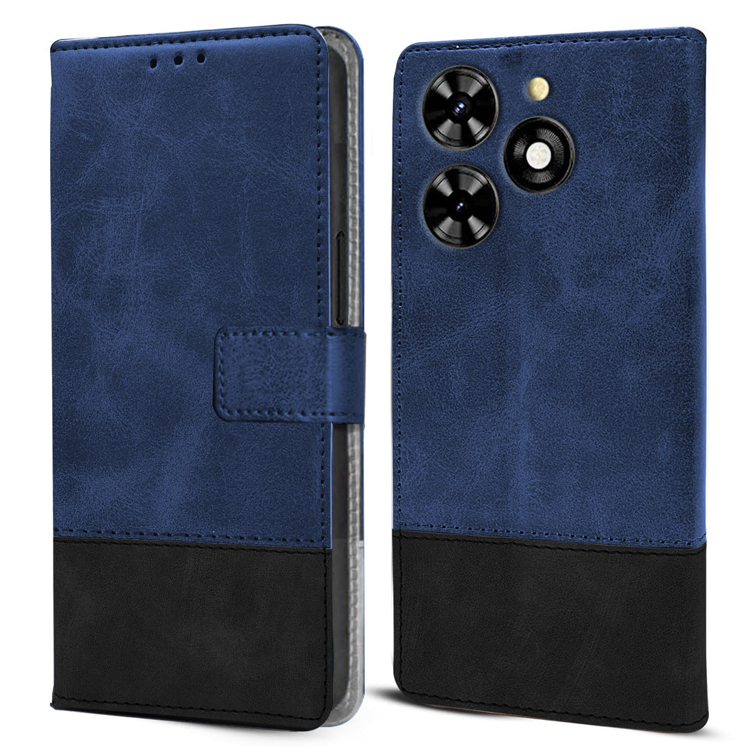 For Tecno Pop 8 Flip Cover Case (Professional Dual Leather Wallet with Magnetic Closure)
