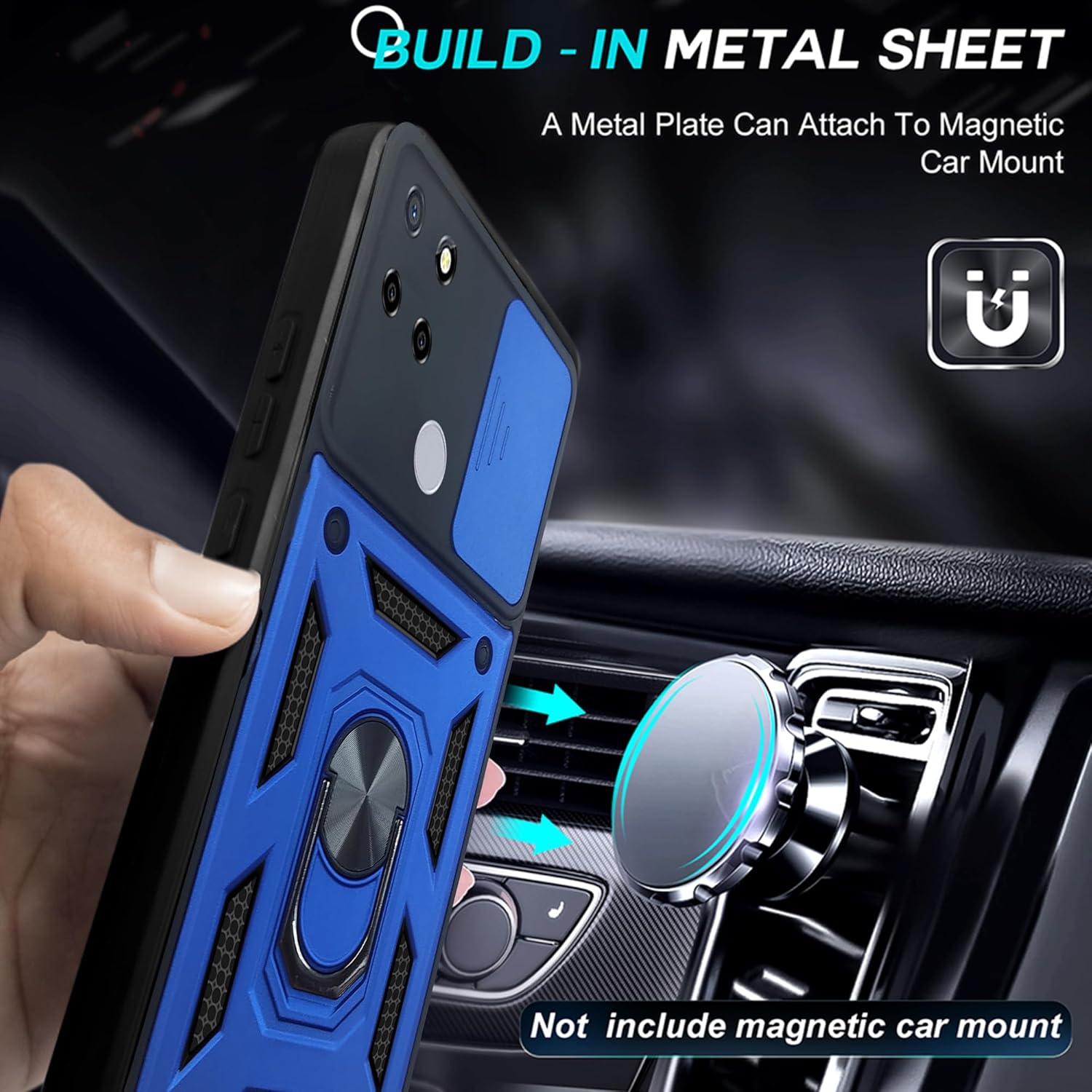 For Realme C12 Back Cover Case (Hybrid Dual Armor Polycarbonate)