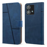 For Motorola Moto Edge 40 Neo Flip Cover Case (Stitched Leather with Magnetic Closure)
