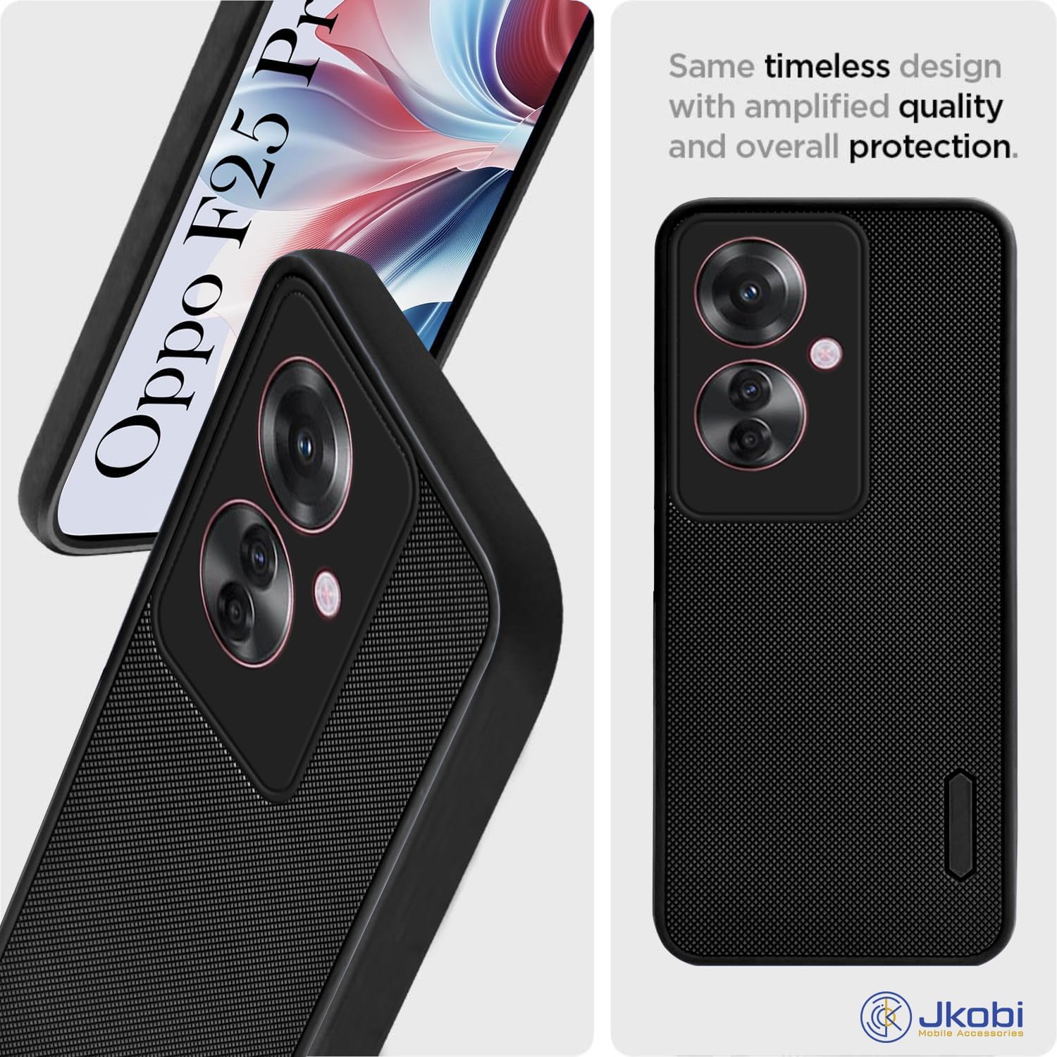 For Oppo F25 Pro 5G Back Cover Case Rubberised (Textured Grip Design| Micro-Fiber Cloth Inside | Slim and Light Weight | Soft Touch and Feel)