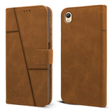 For Oppo A37 Flip Cover Case (Stitched Leather Finish | Magnetic Closure | Inner TPU | Foldable Stand | Wallet Card Slots)