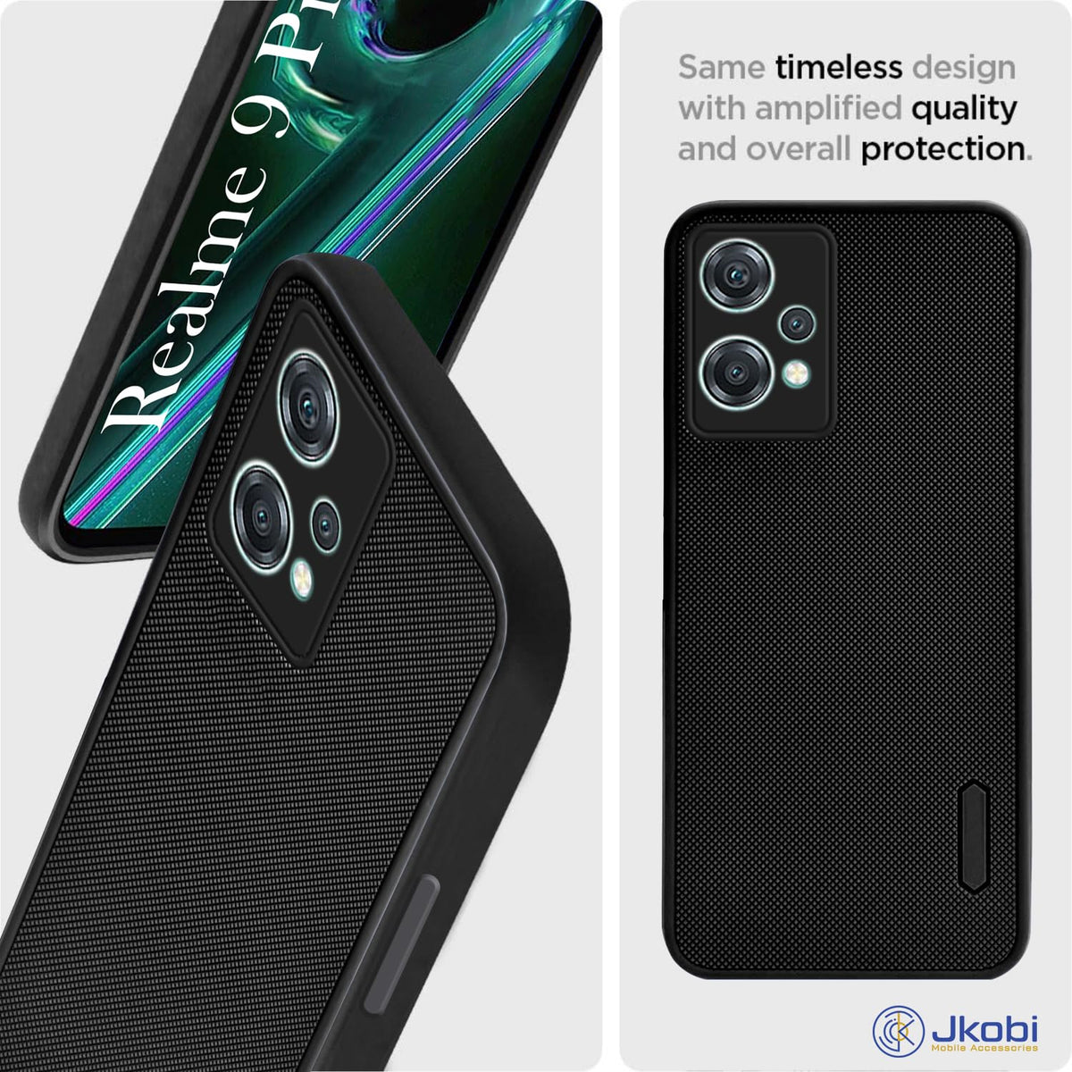 For Realme 9 Pro Back Cover Case Rubberised (Textured Grip Design| Micro-Fiber Cloth Inside | Slim and Light Weight | Soft Touch and Feel)
