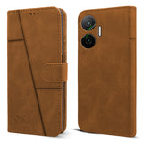 For Xiaomi Poco F7 5G Flip Cover Case ( Stitched Leather with Magnetic Closure)