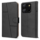For Itel A60 Flip Cover Case (Stitched Leather with Magnetic Closure)