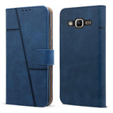 For Samsung Galaxy J2 Prime Flip Cover Case (Stitched Leather with Magnetic Closure)