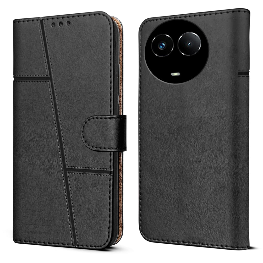 For Realme Narzo 60x Flip Case Cover (Stitched Leather with Magnetic Closure | )
