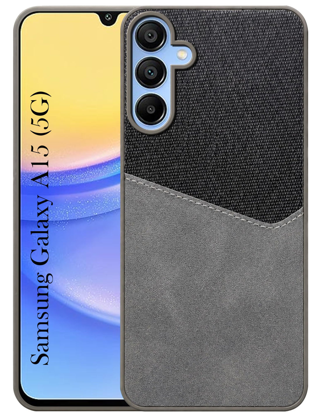 For Samsung Galaxy A15 5G Back Cover Case (Dual PU Leather Stitch | Professional Minimalist | Soft and Flexible)