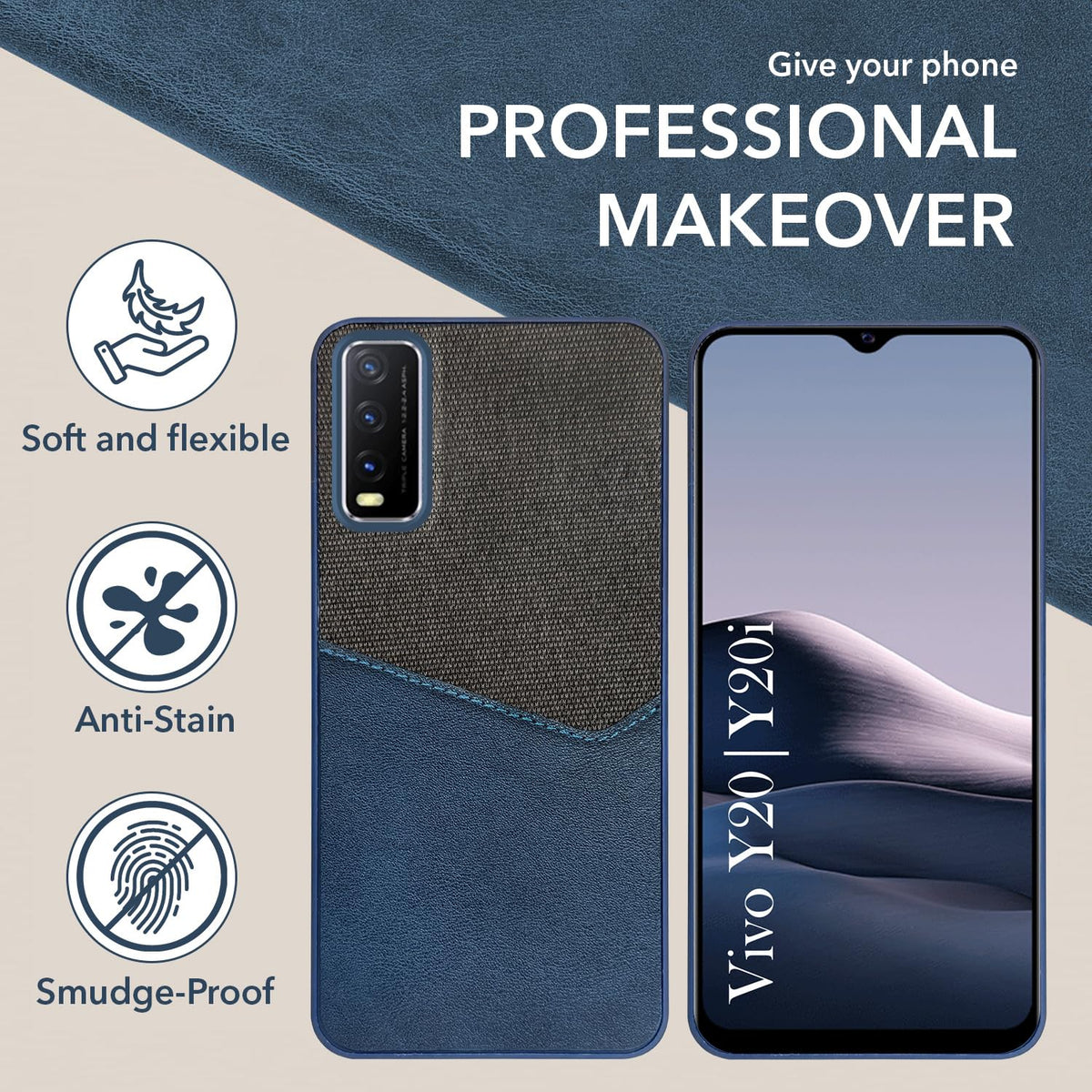 For Vivo Y29 Back Cover Case (Dual PU Leather Stitch | Professional Minimalist | Soft and Flexible)