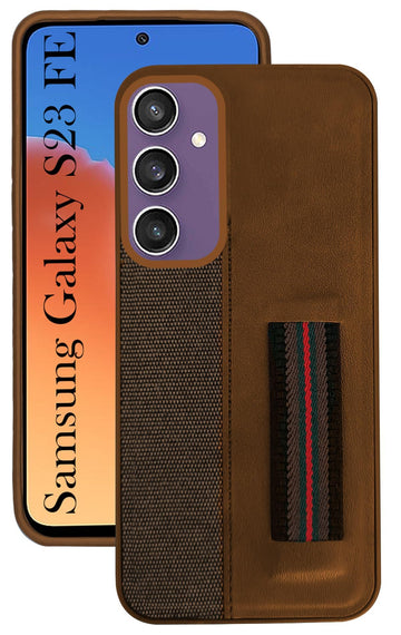 For Samsung Galaxy S23 FE 5G Back Case Cover (PU Leather | Chain Holder Socket)