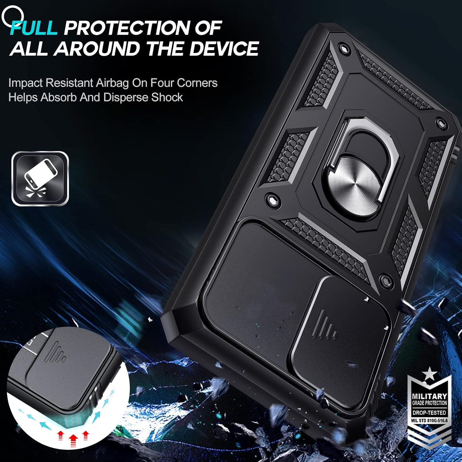 For Tecno Spark 8C Back Cover Case (Hybrid Dual Armor Polycarbonate)