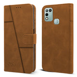 For Infinix Smart 5 Flip Cover Case ( Stitched Leather with Magnetic Closure)