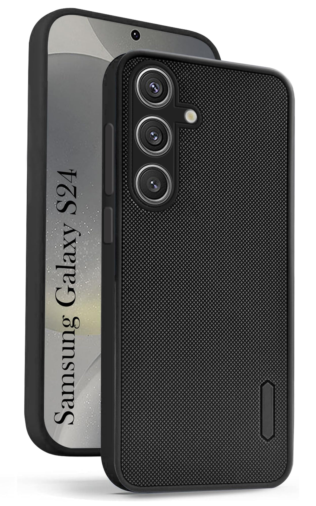 For Samsung Galaxy S24 Back Cover Case ( Hybrid Armor Case | Carbon Fiber Shockproof | Soft and Flexible | Black )