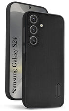 For Samsung Galaxy S24 Back Cover Case ( Hybrid Armor Case | Carbon Fiber Shockproof | Soft and Flexible | Black )