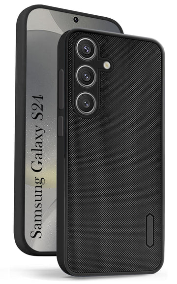 For Samsung Galaxy S24 Back Cover Case ( Hybrid Armor Case | Carbon Fiber Shockproof | Soft and Flexible | Black )