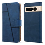 For Google Pixel 7 Pro Flip Cover Case (Stitched Leather Magnetic Closure)