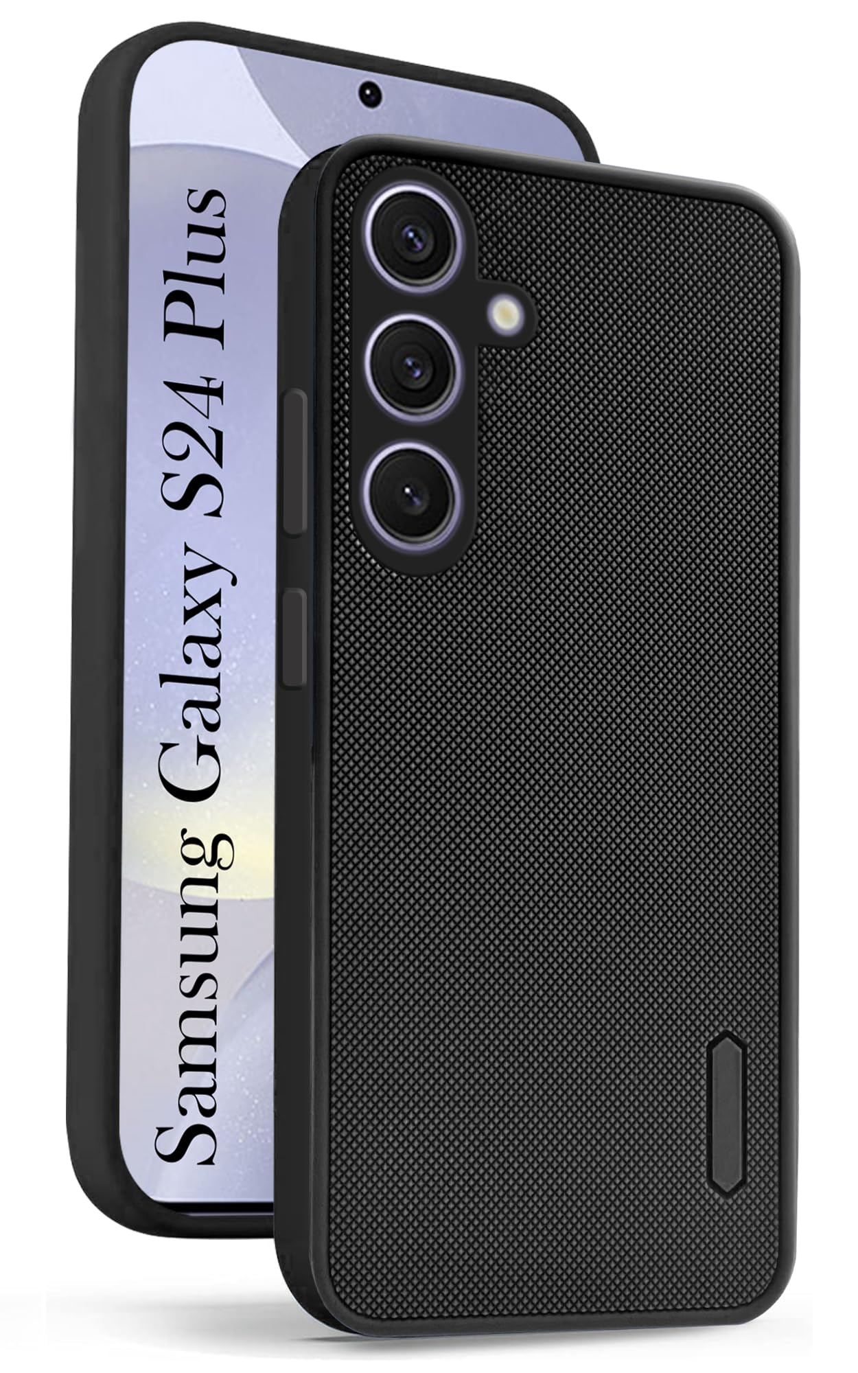 For Samsung Galaxy S24 Plus Back Cover Case (Textured Grip Design | Micro-Fiber Cloth Inside | Slim and Light Weight | Soft Touch and Feel | Black)