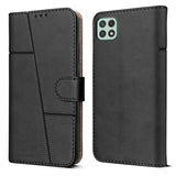 For Samsung Galaxy F42 5G Flip Cover Case (Stitched Leather with Magnetic Closure)