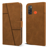 For Tecno Spark 5 | Spark 5 Pro Flip Cover Case (Stitched Leather with Magnetic Closure)