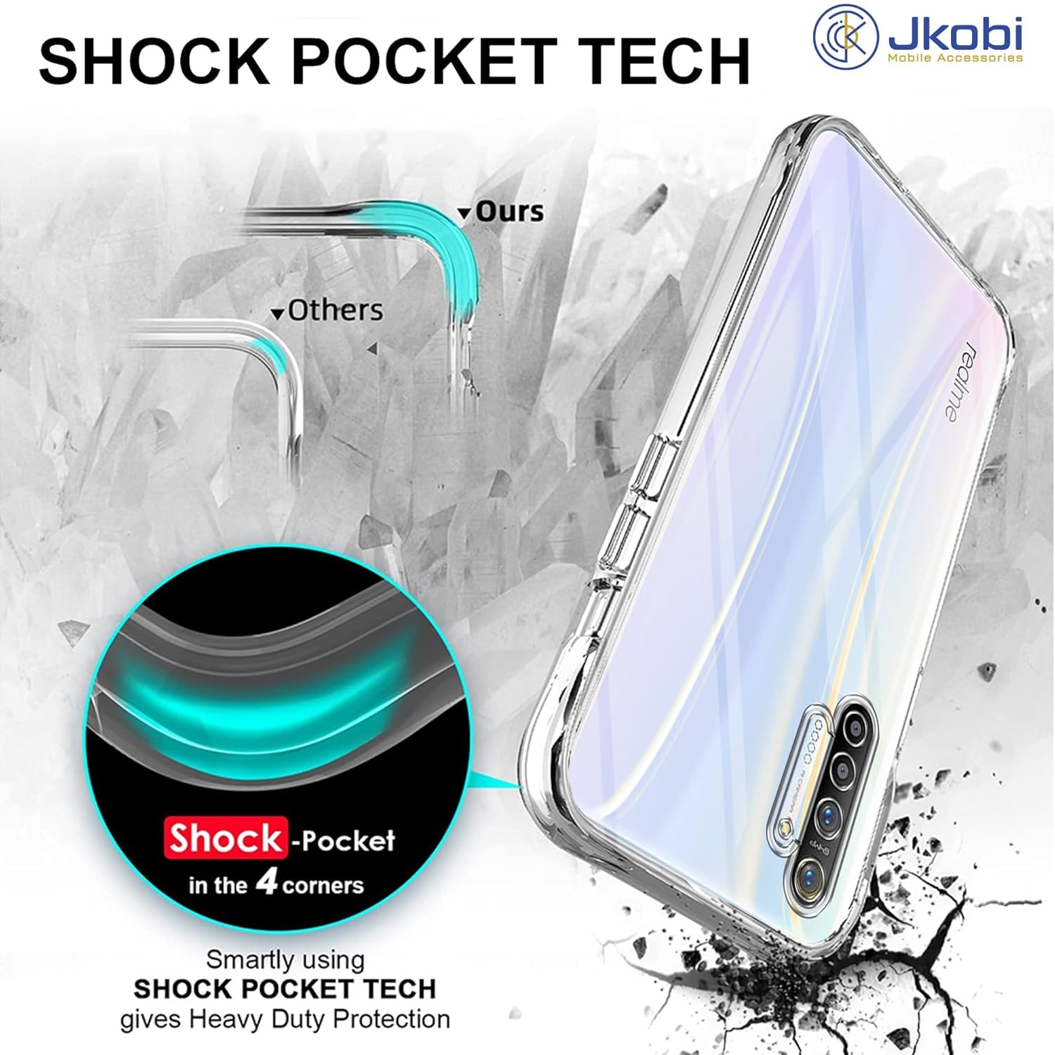 For Realme XT Realme X2 Back Case Cover (Shockproof Case with Clear  Silicone Camera Protection Soft and Flexible)